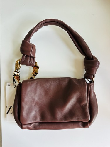 Zara brown leather - brown, handbag