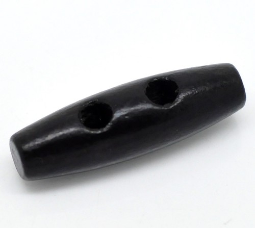 Black coloured wooden toggle - black,