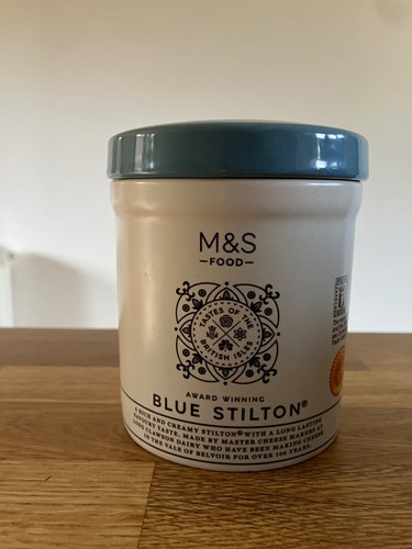 Blue ceramic stilton empty - blue,