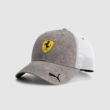 Scuderia Ferrari F1 Team PUMA Logo Trucker Baseball Cap 2025 Grey