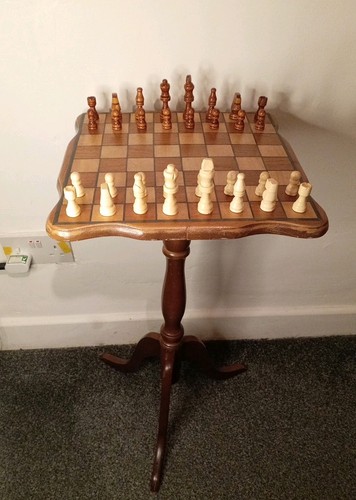 Chess table and set - table, with