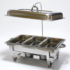 11 Litre Buffet Chafing Dish Food Warmer Hot Plate Food Warmer 3 Tray Lid Hook