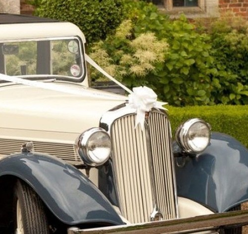 White wedding car bows - bows, &