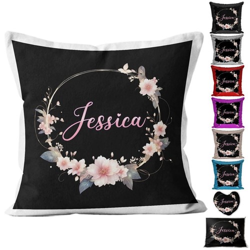Personalised cushion floral - personalised,