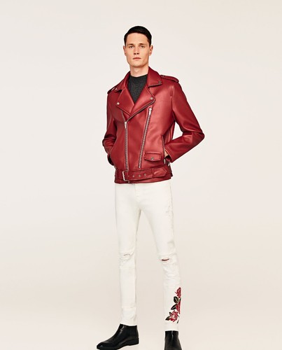 Zara man red faux - zara,