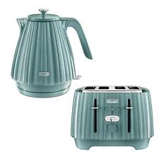 Delonghi 1.7 L Electric Jug Kettle and 4 Slice Toaster Set, Ballerina, Green