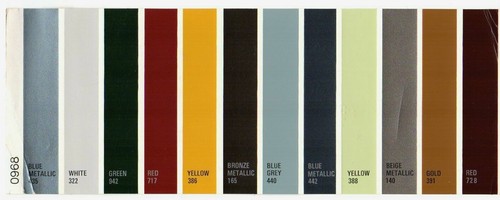 Renault colour trim 1968 69 - colour, 1968-69