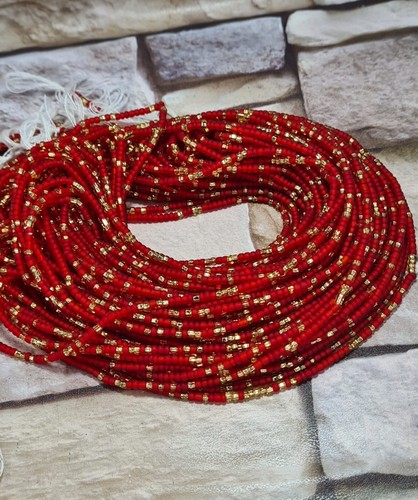 Red and gold waist beads - ,