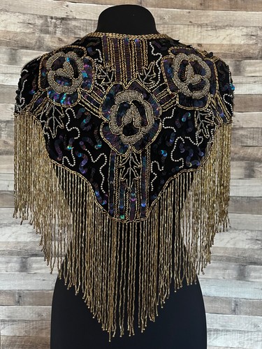 Sequin beaded collar - beaded,