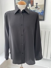 BNNT women’s LUISA SPAGNOLI black pure silk blouse, size M