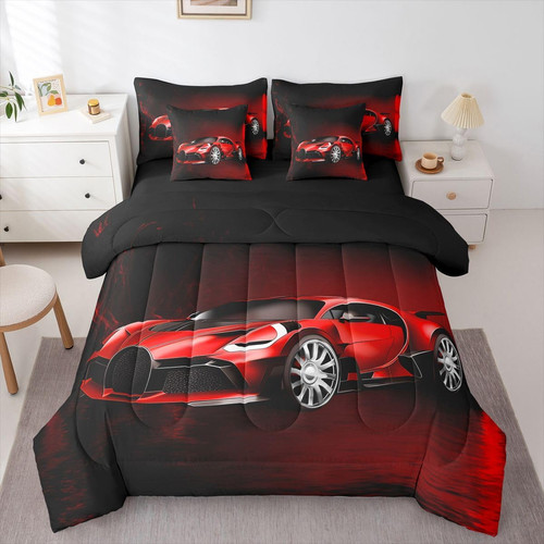 Red race car piece bedding - car, 7-piece
