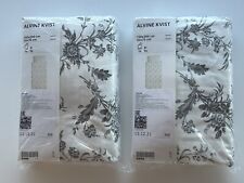 2 IKEA ALVINE KVIST Duvet Set &Pillowcase  Single Grey/White Floral150cm X 20