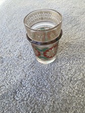 Moroccan Baldi Tea Glasses With Intricate Moorish & Gold Zellij Design 