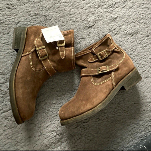 Mango women brown suede - suede, ankle