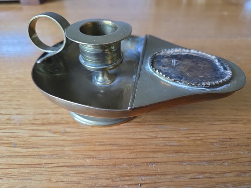 Antique brass chamber stick - antique,