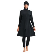 3pcs Women Swimsuit Modest Burkini Muslim Full Cover Beachwear Islamic Swimwear