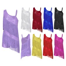 UK Girl Sequins Tassel Rumba