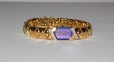 Vintage Lassale Seiko Diamond Purple Rainbow Mica Watch Gold Plated New Battery