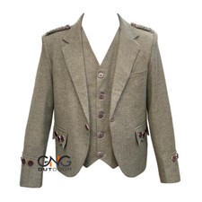 Scottish green tweed wool - green,