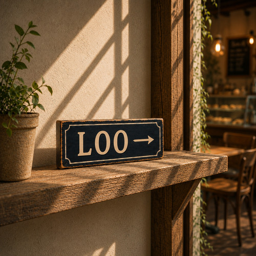 Loo sign wooden vintage style