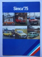 SIMCA Range orig 1975 UK Mkt Sales Brochure - 1000 Rallye 1 1100 1301 1501