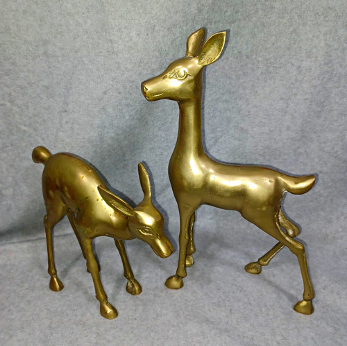 Brass vintage deer - brass,