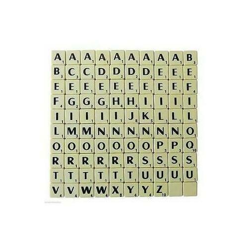 Tiles ivory black letters - ivory/black,