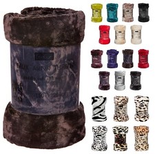 Faux Fur Mink Throw Blanket Bedspread Bed Sofa (Single, Double & King)