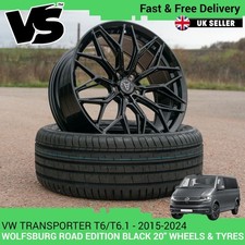 VW TRANSPORTER T6/6.1 WOLFBURG ROAD EDITION GLOSS BLACK 20" 5x120 WHEELS & TYRES