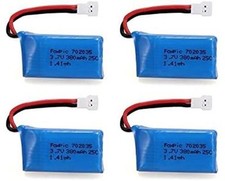 Set of 4 LiPo batteries 3.7V 380mAh for HUBSAN X4 & JXD 385 – RC drone...