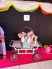 Hire Only* Vintage White Candy Floss Machine & Cart Birthdays Weddings Parties