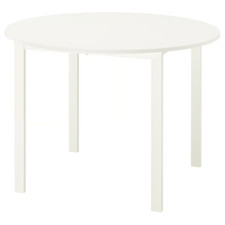 IKEA MELLTORP Round Dining Table White 107cm Metal Legs Modern Kitchen Furniture