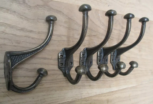 Coat hook cast - hook, brass