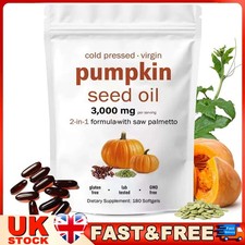 Pumpkin Seed Oil with Saw Palmetto 180 Softgels 3000 mg Herbal Supplement✨