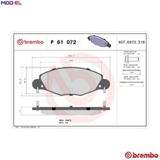 BRAKE PAD SET DISC BRAKE P 61