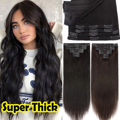 Thick double weft clip real - double,