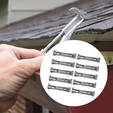 10x 5 inch Gutter Hangers Silver with Pre Inserted Screws Carbon Steel,Rain