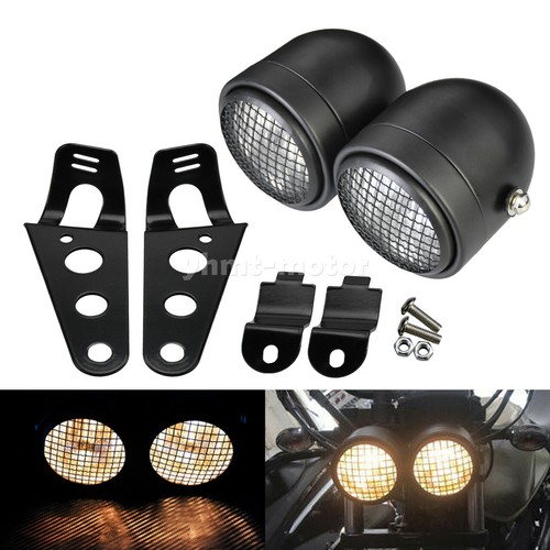 Black twin headlight - black,