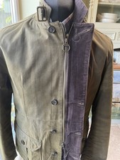 Barbour Lutz Men's Olive Green Wax Jacket Size Large