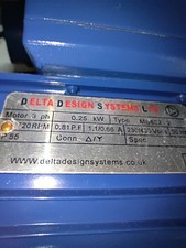 New Old Stock 3 Phase Electric Motor, 0.25kW, 1/3Hp, 2710rpm, 400v