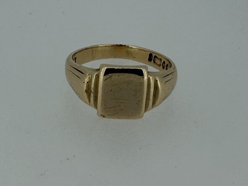 9ct yellow gold plain square - yellow,