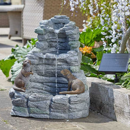 Solar water fountain feature - solar,