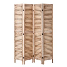 Uimoso Wood Room Divider Wooden Privacy Screen 4 Panel Room Separation Divider