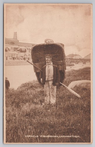 Postcard vintage carmarthen - postcard,