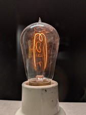 Vintage genuine Carbon Filament lightbulb early 1900s Centennial Bulb
