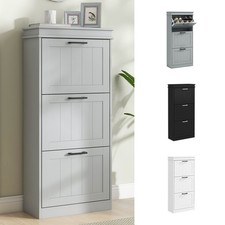 Narrow Shoe Cabinet with Adjustable Shelves for 15 Pairs of Shoes