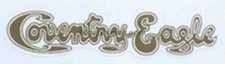 COVENTRY EAGLE gold solid script with fine gold outler line.