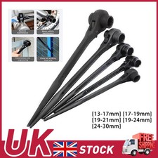 Ratchet Podger Spanner Wrench Steel Erecting Double Socket 13-30mm -UK-