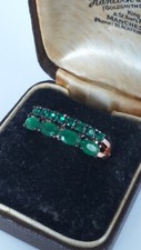 Vintage 1990 14 Ct Rolled Gold Emerald Ring Size UK Q.5 US 7 1/4 - Hallmarked!
