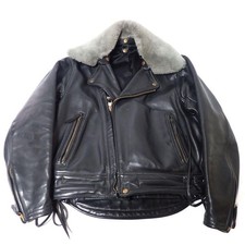 Used Langlitz Leather Riders Jacket Single Riders Jacket Mens Size M Black Color